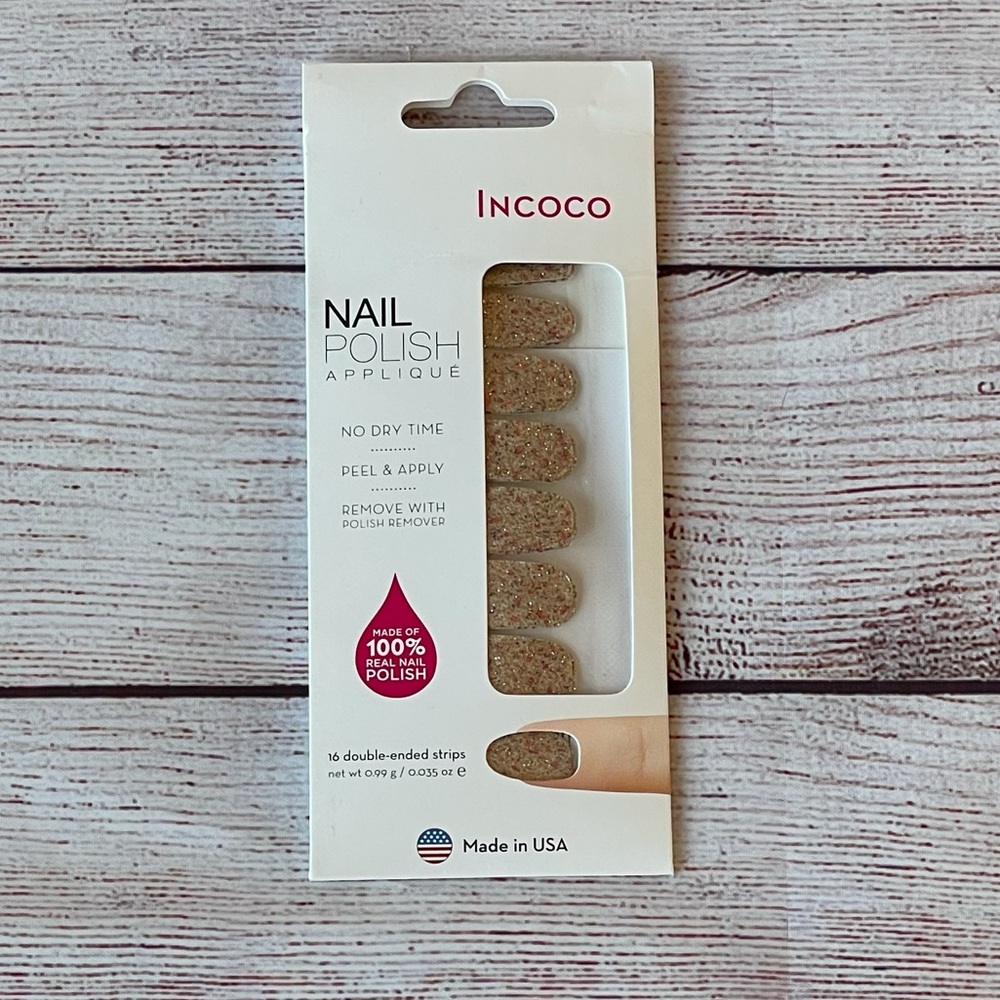 NEW Incoco Nail Polish Strips - Gold Glitter